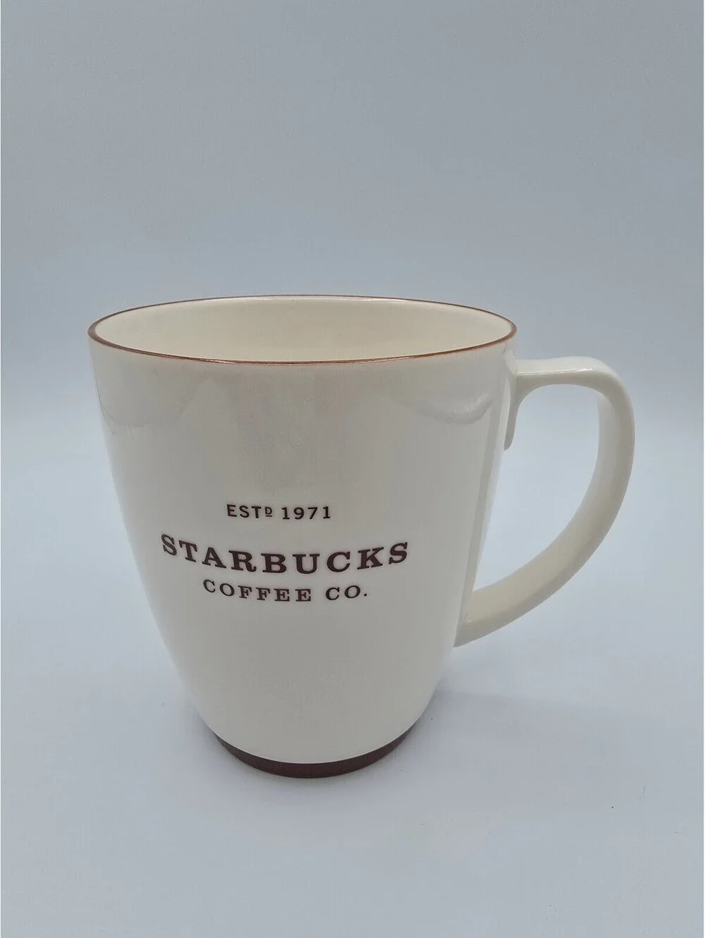 Vintage Starbucks 2006 Abbey Cream Brown Ceramic Coffee Mug